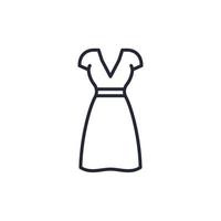 el signo vectorial del símbolo del vestido está aislado en un fondo blanco. color de icono de vestido editable. vector