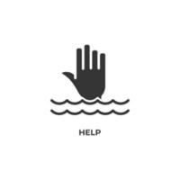 Vector sign of help symbol is isolated on a white background. icon color editable.