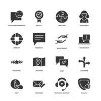 icono de conjunto de servicio al cliente, icono de signo de conjunto de servicio al cliente aislado, color de icono editable. ilustración vectorial vector