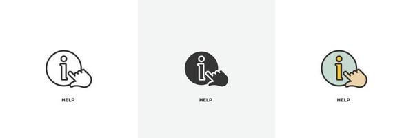 help icon. Line, solid and filled outline colorful version, outline and filled vector sign. Idea Symbol, logo illustration. Vector graphics