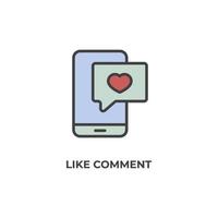 Vector sign of like comment symbol is isolated on a white background. icon color editable.