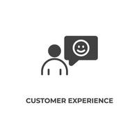 Vector sign of customer experience symbol is isolated on a white background. icon color editable.