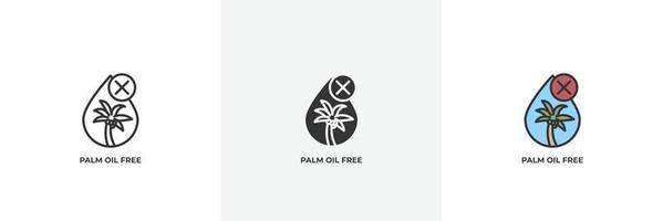 palm oil free icon. Line, solid and filled outline colorful version, outline and filled vector sign. Idea Symbol, logo illustration. Vector graphics