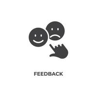 Vector sign of feedback symbol is isolated on a white background. icon color editable.