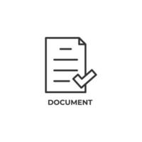 Vector sign of document symbol is isolated on a white background. icon color editable.