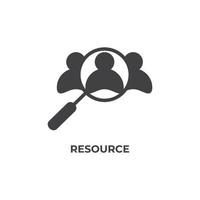 Vector sign of resource symbol is isolated on a white background. icon color editable.