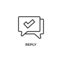 Vector sign of reply symbol is isolated on a white background. icon color editable.