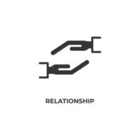 Vector sign of relationship symbol is isolated on a white background. icon color editable.