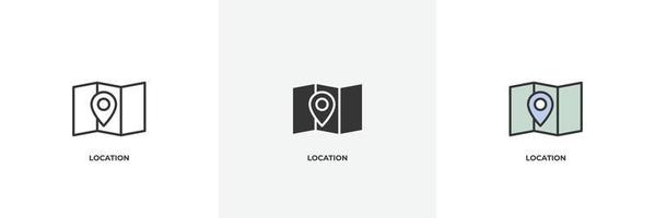 location icon. Line, solid and filled outline colorful version, outline and filled vector sign. Idea Symbol, logo illustration. Vector graphics