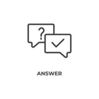 Vector sign of answer symbol is isolated on a white background. icon color editable.