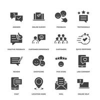 Feedback set icon, isolated Feedback set sign icon, icon color editable. vector illustration