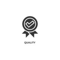 Vector sign of quality symbol is isolated on a white background. icon color editable.