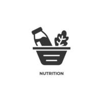 Vector sign of nutrition symbol is isolated on a white background. icon color editable.