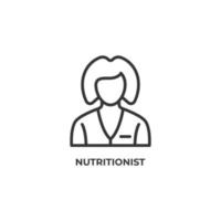 Vector sign of nutritionist symbol is isolated on a white background. icon color editable.