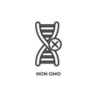 el signo vectorial del símbolo no gmo está aislado en un fondo blanco. color de icono editable. vector