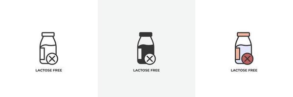 lactose free icon. Line, solid and filled outline colorful version, outline and filled vector sign. Idea Symbol, logo illustration. Vector graphics