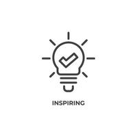 Vector sign of inspiring symbol is isolated on a white background. icon color editable.