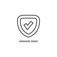 Vector sign of minimize risks symbol is isolated on a white background. icon color editable.