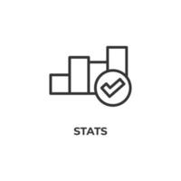 Vector sign of stats symbol is isolated on a white background. icon color editable.