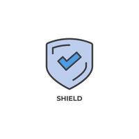 shield vector icon. Colorful flat design vector illustration. Vector graphics