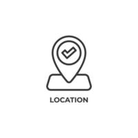 Vector sign of location symbol is isolated on a white background. icon color editable.
