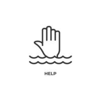 Vector sign of help symbol is isolated on a white background. icon color editable.