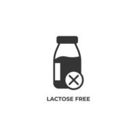 Vector sign of lactose free symbol is isolated on a white background. icon color editable.
