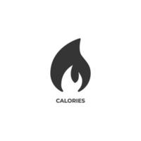 Vector sign of calories symbol is isolated on a white background. icon color editable.