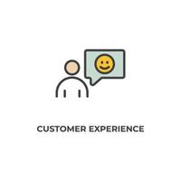 Vector sign of customer experience symbol is isolated on a white background. icon color editable.