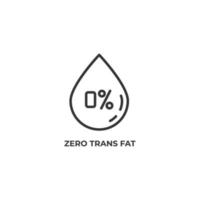 Vector sign of zero trans fat symbol is isolated on a white background. icon color editable.