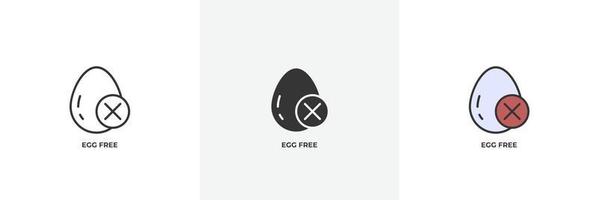 egg free icon. Line, solid and filled outline colorful version, outline and filled vector sign. Idea Symbol, logo illustration. Vector graphics