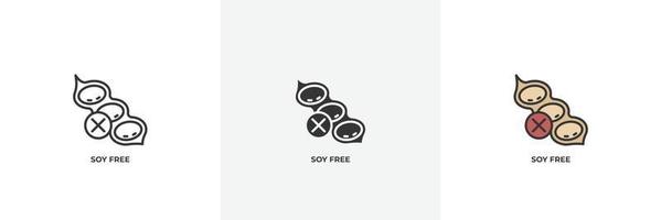 soy free icon. Line, solid and filled outline colorful version, outline and filled vector sign. Idea Symbol, logo illustration. Vector graphics