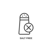 el signo vectorial del símbolo libre de sal está aislado en un fondo blanco. color de icono editable. vector