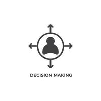 Vector sign of decision making symbol is isolated on a white background. icon color editable.