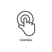 Vector sign of control symbol is isolated on a white background. icon color editable.