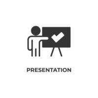 Vector sign of presentation symbol is isolated on a white background. icon color editable.