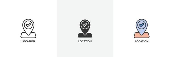 location icon. Line, solid and filled outline colorful version, outline and filled vector sign. Idea Symbol, logo illustration. Vector graphics