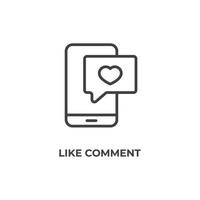 Vector sign of like comment symbol is isolated on a white background. icon color editable.