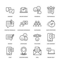 Feedback set icon, isolated Feedback set sign icon, icon color editable. vector illustration