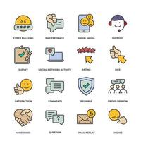 Feedback set icon, isolated Feedback set sign icon, icon color editable. vector illustration