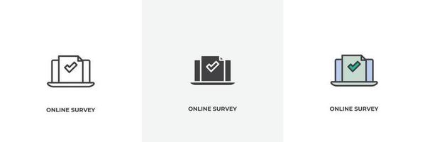 online survey icon. Line, solid and filled outline colorful version, outline and filled vector sign. Idea Symbol, logo illustration. Vector graphics