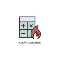 count calories vector icon. Colorful flat design vector illustration. Vector graphics