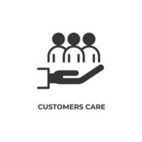 Vector sign of customers care symbol is isolated on a white background. icon color editable.