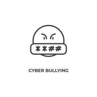 Vector sign of cyber bullying symbol is isolated on a white background. icon color editable.