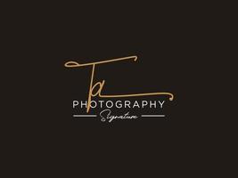 Letter TA Signature Logo Template Vector