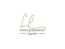 Letter LL Signature Logo Template Vector