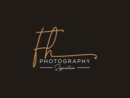 Letter FH Signature Logo Template Vector