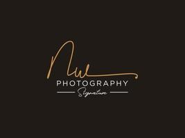 Letter NW Signature Logo Template Vector