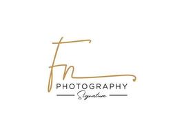 Letter FN Signature Logo Template Vector