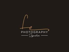 Letter LE Signature Logo Template Vector